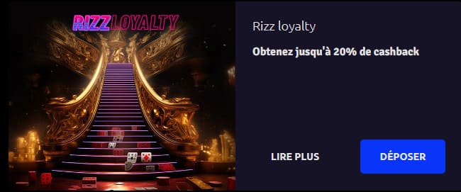 Rizz Casino cashback