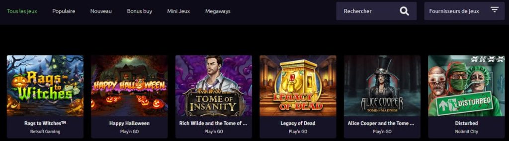 Rizz Casino jeux